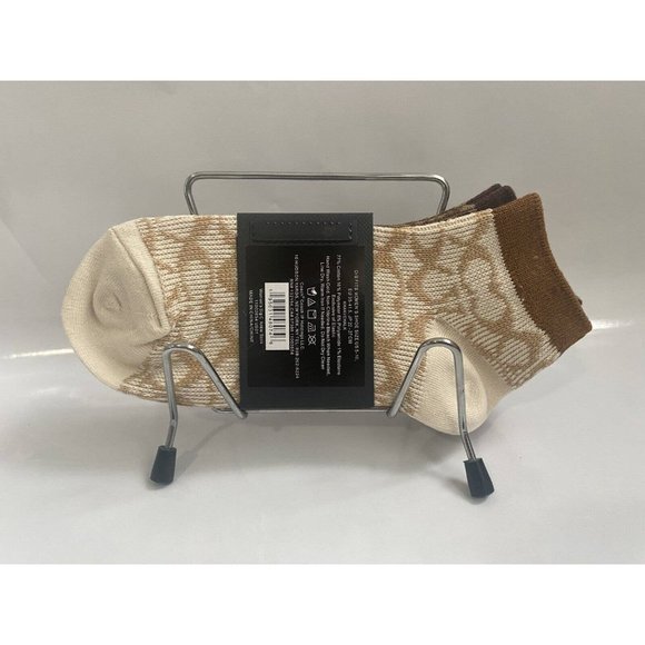 NWT COACH Signature Ankle Length Socks Style No. C9136 (2 Pairs) - Picture 2 of 2